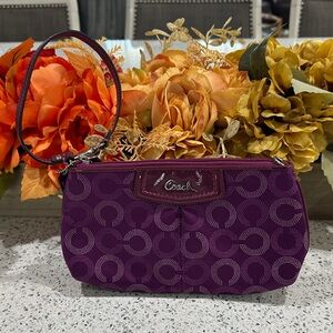 Coach Deep Purple Signature Wristlet